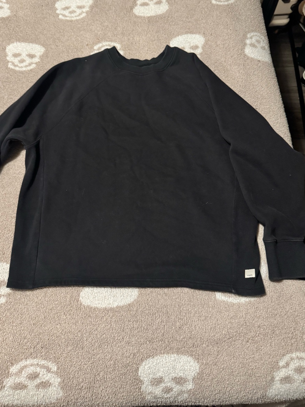 Vuori Black Crew Sweatshirt with Subtle Logo Patch - Picture 1 of 2